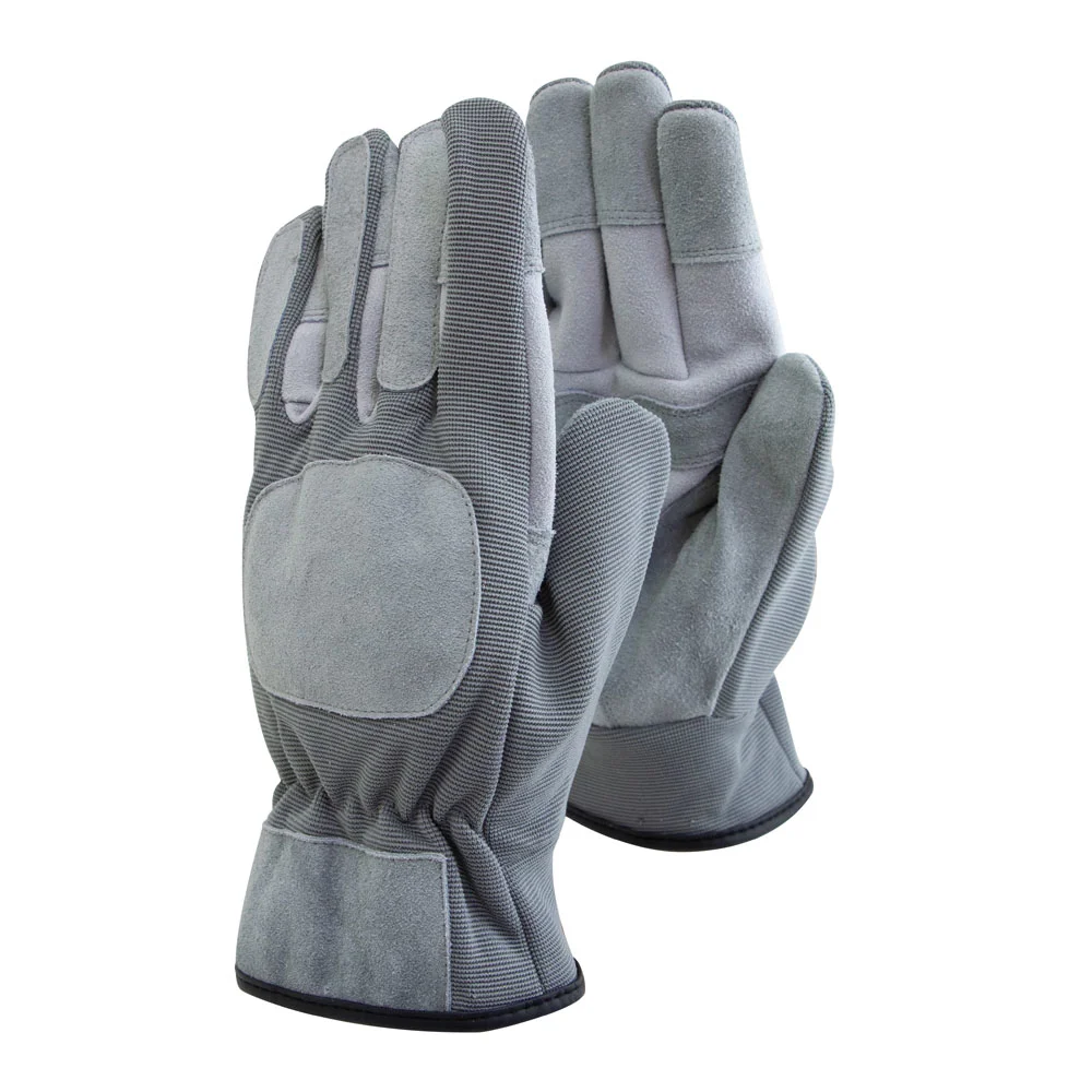 LEATHER FLEXIR GLOVES GREY LARGE (6)