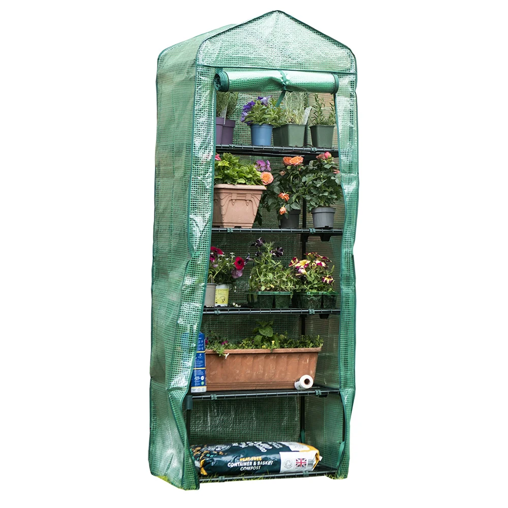 STEEL&PE GREEN 5 TIER GREENHOUSE