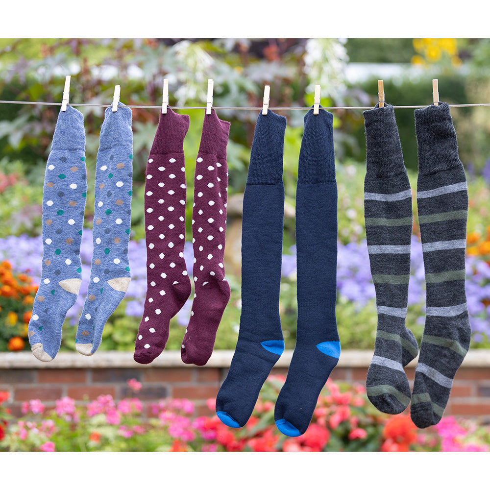 Chunky Merino Wool Wellington Socks | Navy