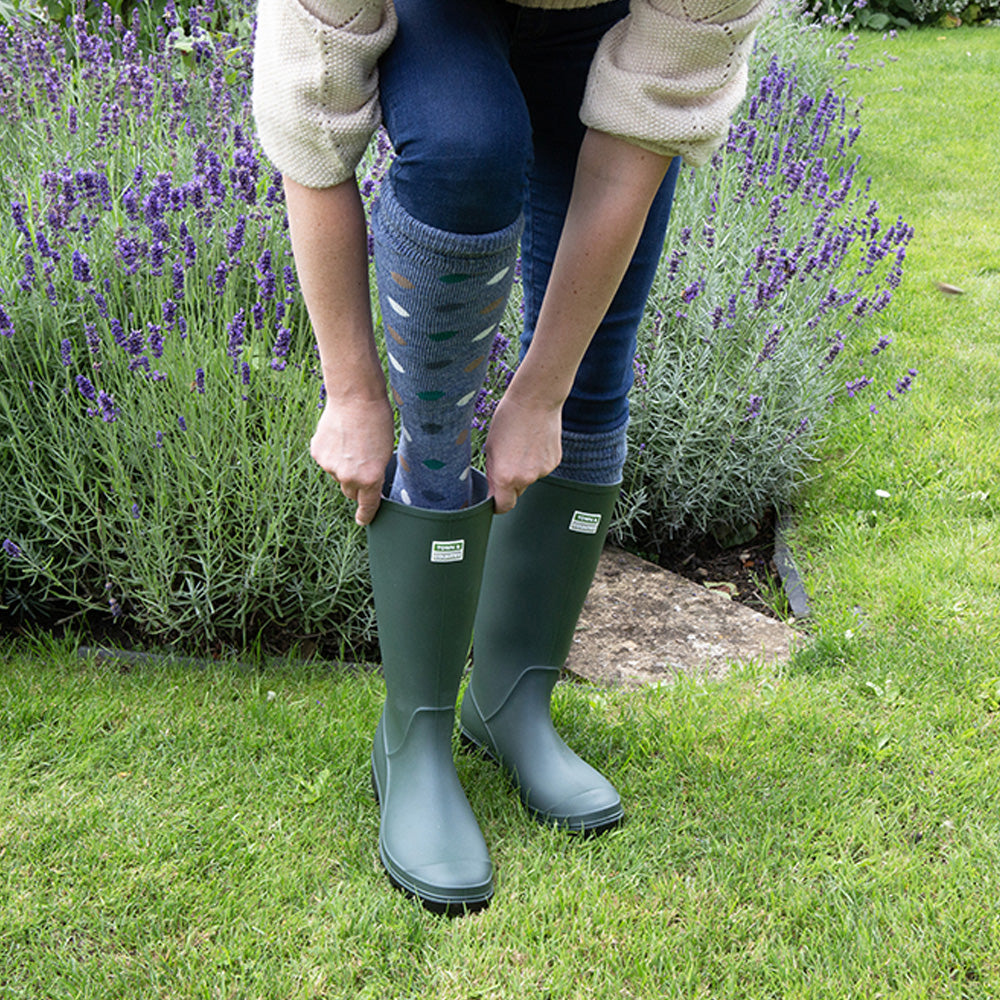 Go Walk Chunky Wellington Socks - Spotted Blue