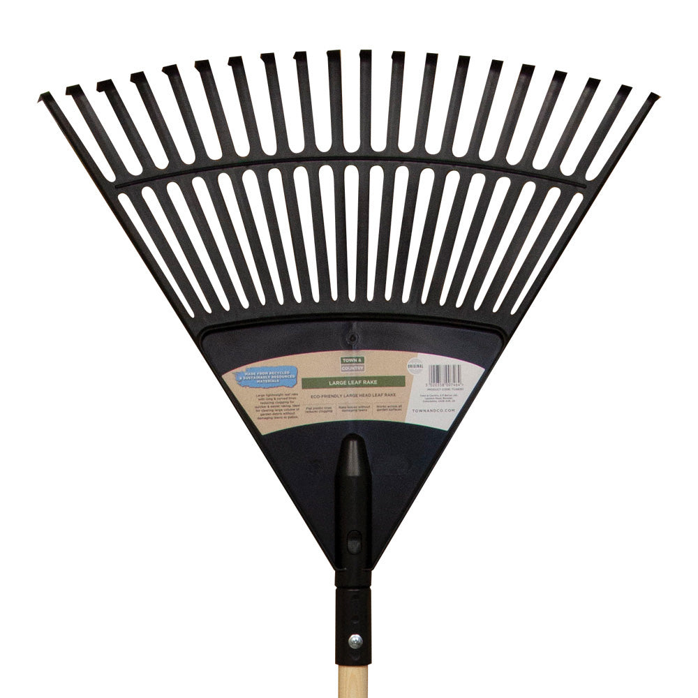 Large Eco-Friendly Leaf Rake | Recycled Garden Rake