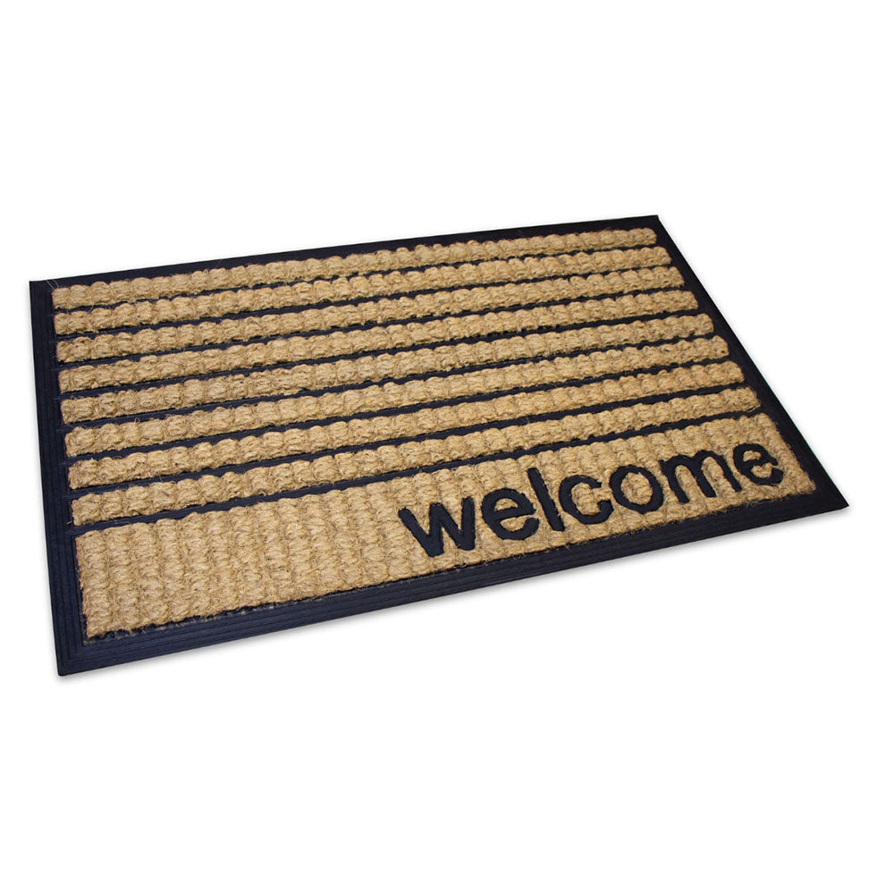 Rubber & Coir Doormat Black | Heavy Duty Scraper Mat