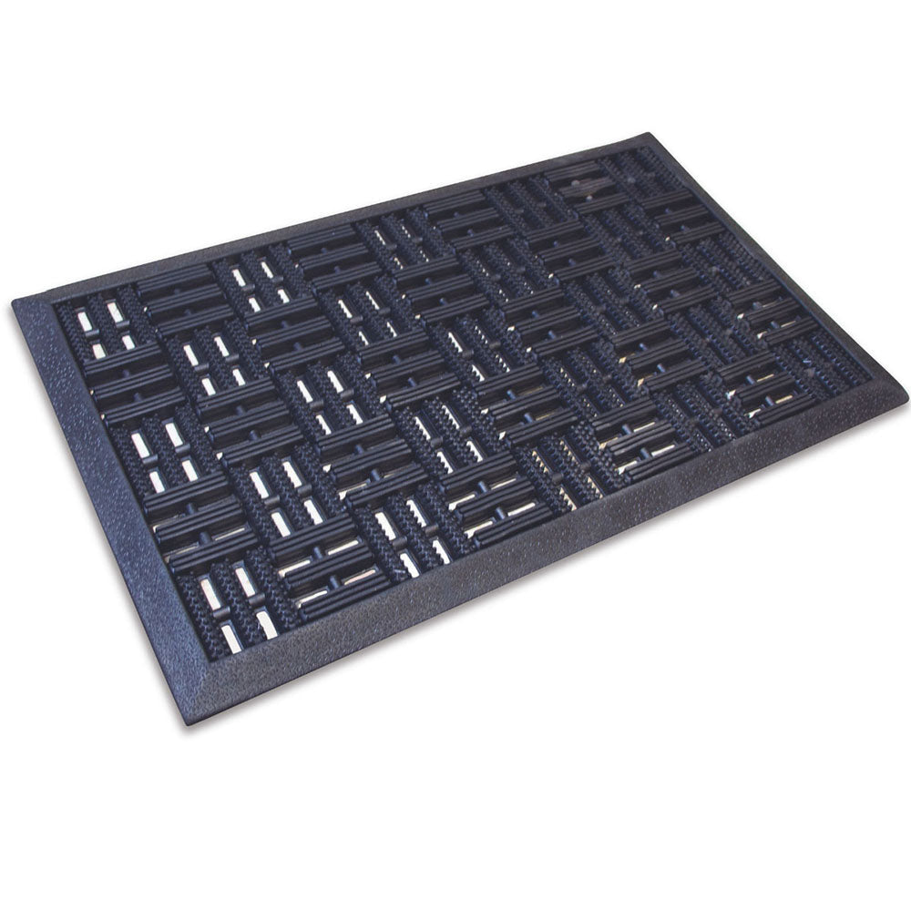 Rubber Trellis Mat Black | Outdoor Non-Slip Doormat