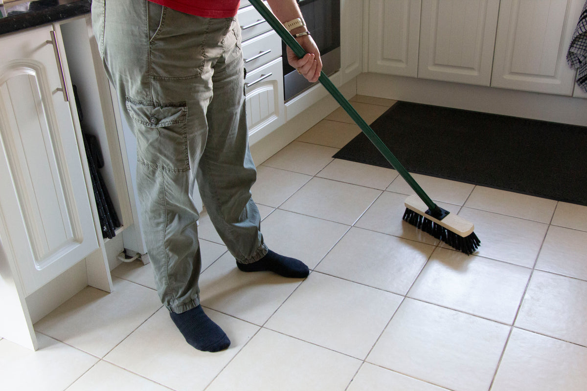12" Soft Indoor Broom | Dual Bristle Sweeping Brush