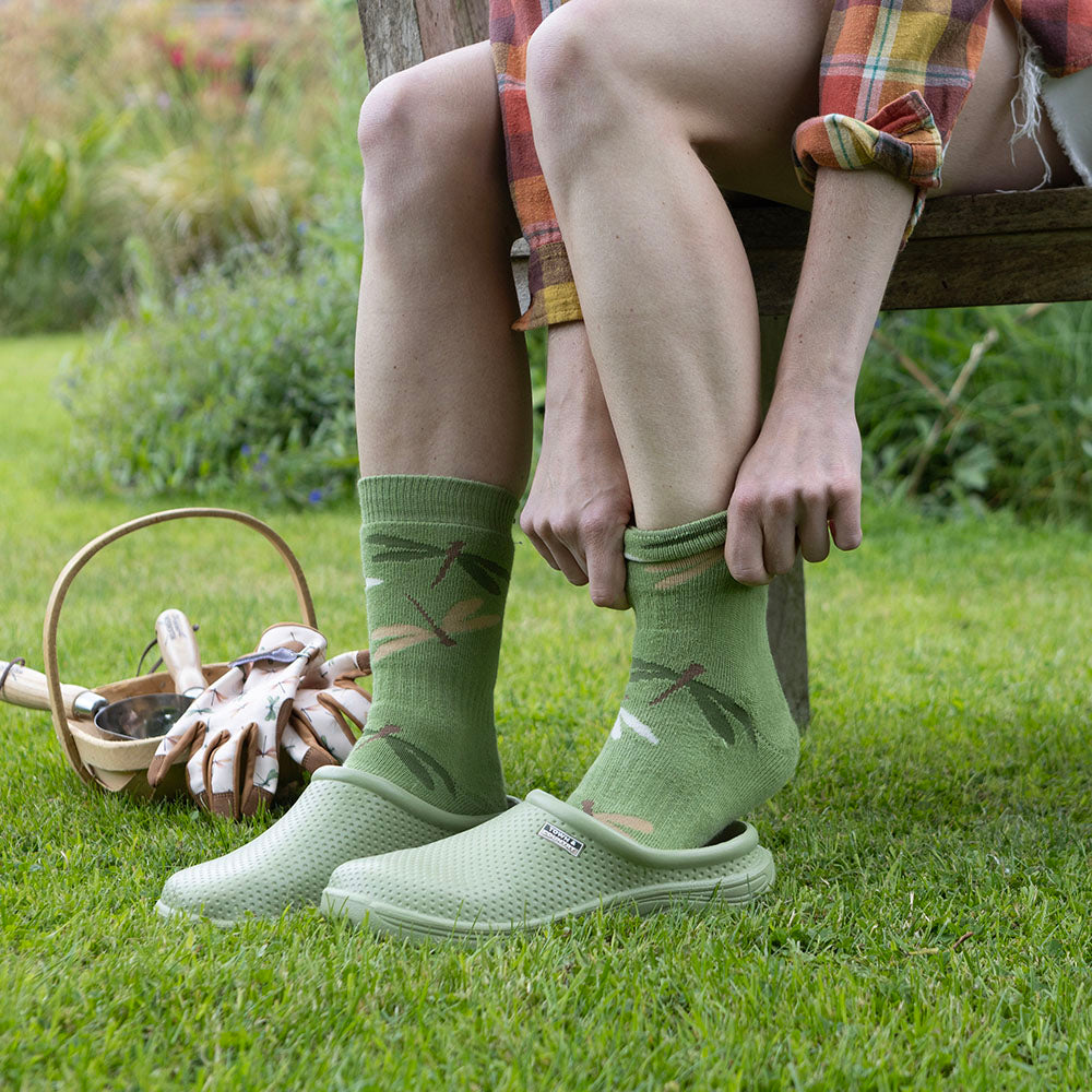 Dragonfly Rambler Walking Socks (Sage) | Cushioned & Supportive
