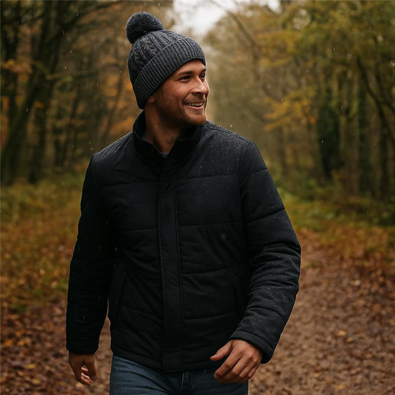 Go Walk Waterproof Bobble Hat | Knit Beanie with Thermal Lining - Blue