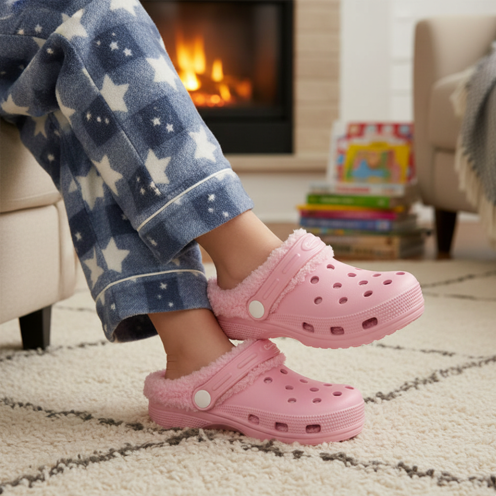Kids Fleecy Cloggies© Pink | Comfortable Garden Clogs