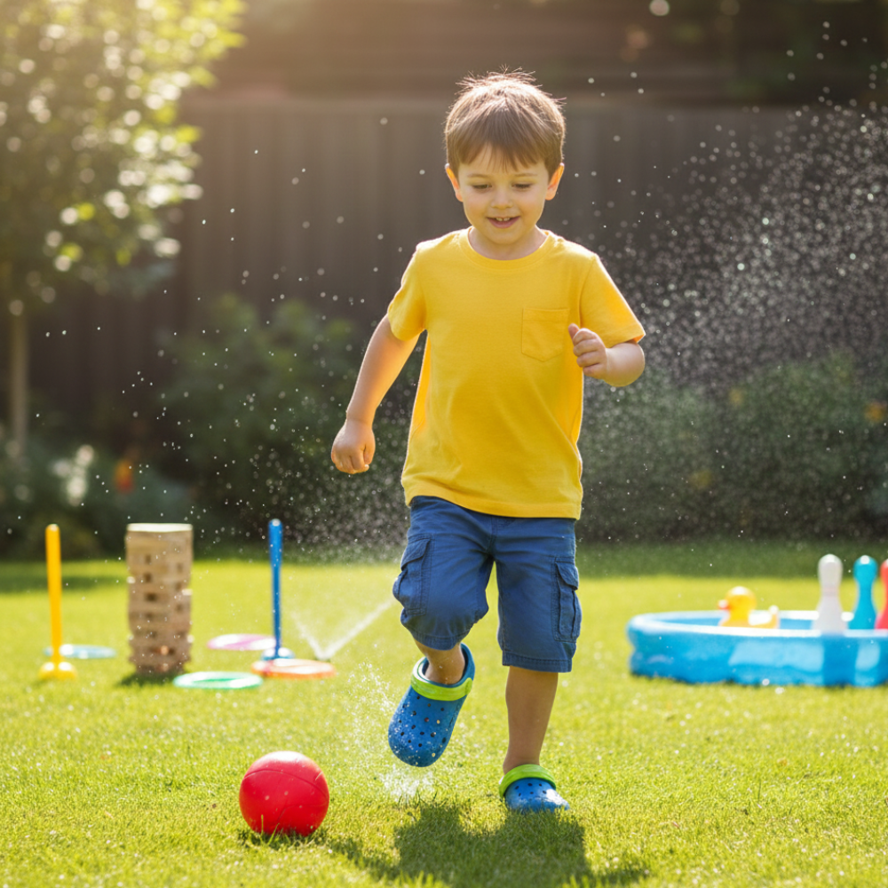 Cool-Kids Cloggies© Blue & Green | Comfortable Garden Clogs