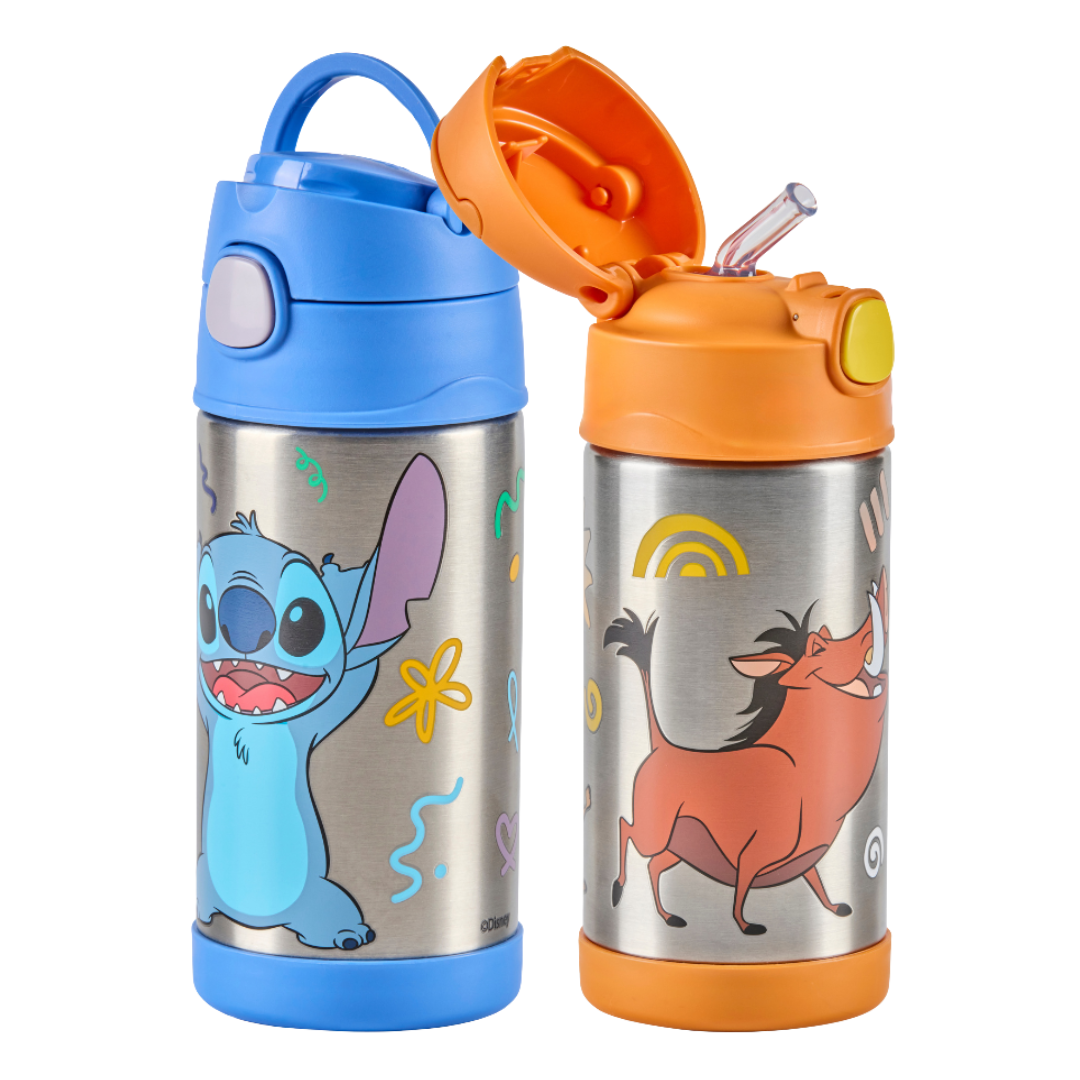 FUNtainer Disney Kids Water Bottle with Pop-Up Straw – 355ml