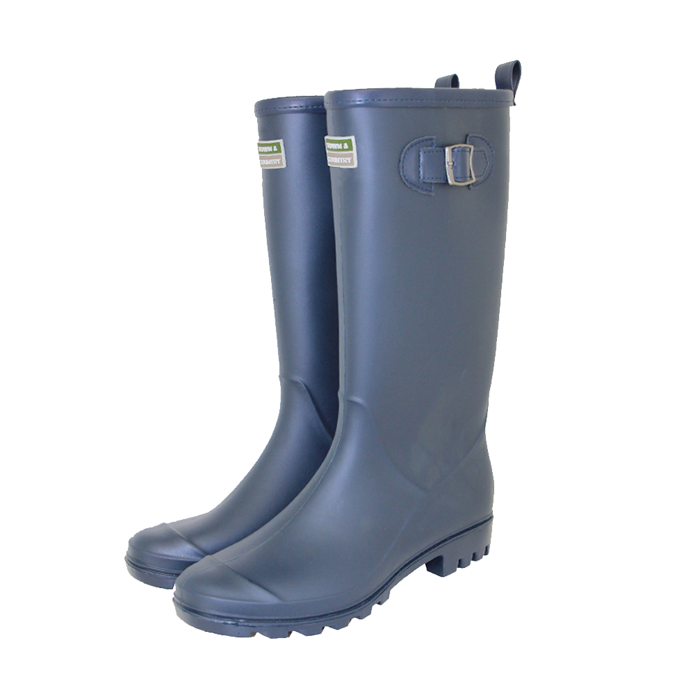 Town /& Country Ladies//Women/'s//Men/'s Wellies Adjustable Buckle Flat Festival Wellies Rain Boots Wellingtons Sizes 4-12 UK