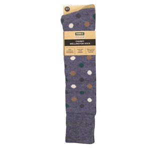 Chunky Wellington Socks - Multi-spot  Size 4-7