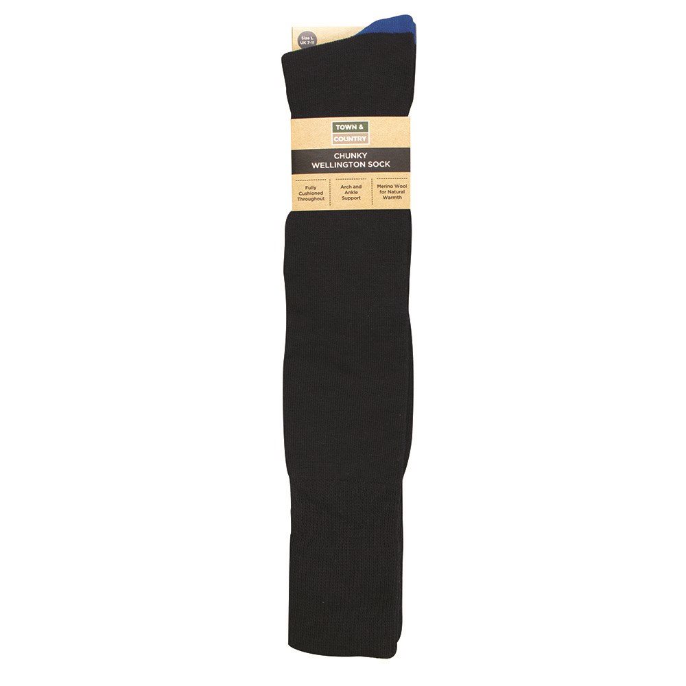 Chunky Wellington Socks - Navy  Size 7-11