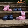 Kids Cloggies Blue And Pink On Steps
